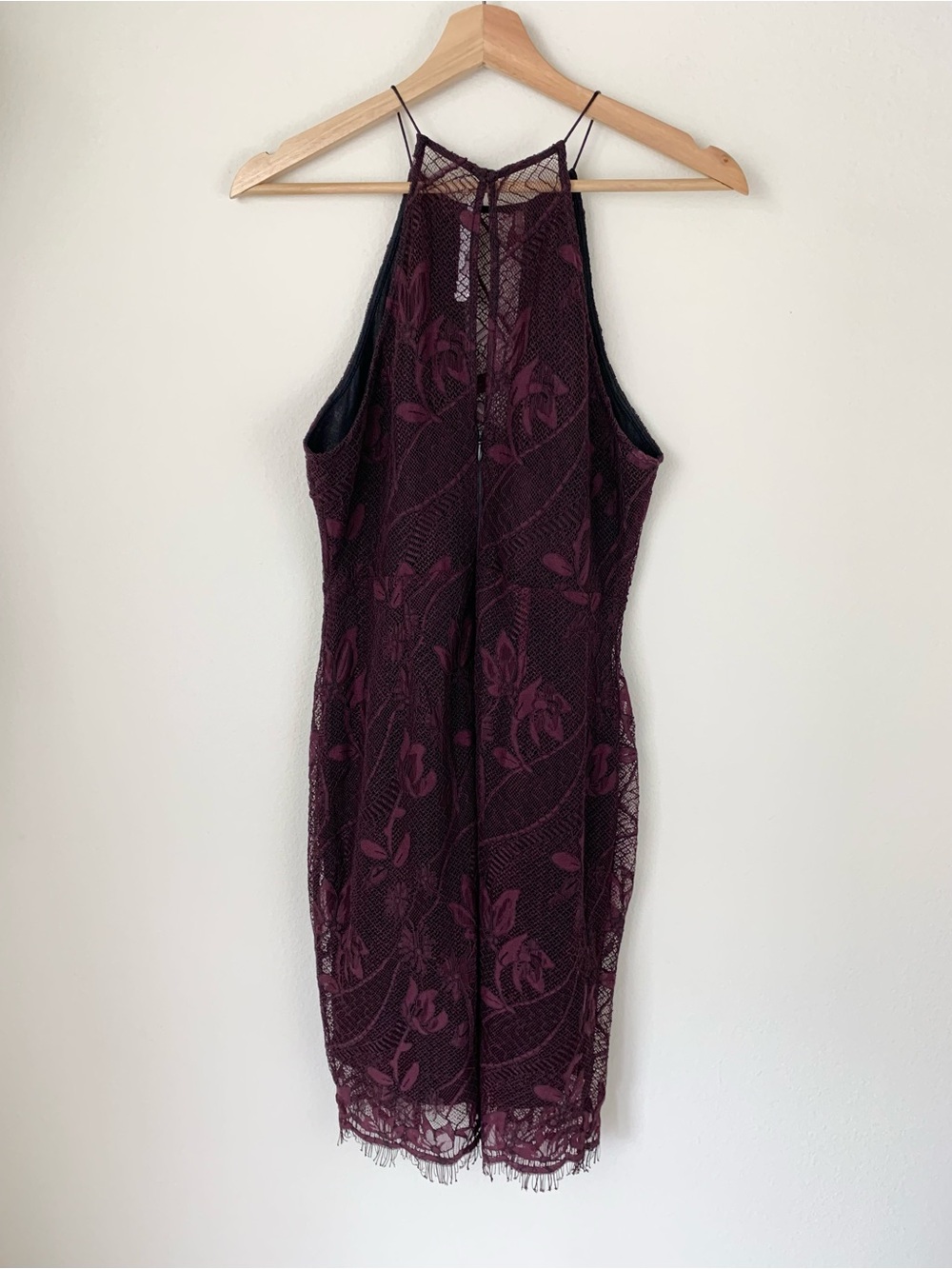 ASTR Lace Pencil Sheath Cocktail Dress Purple - Picture 3 of 11